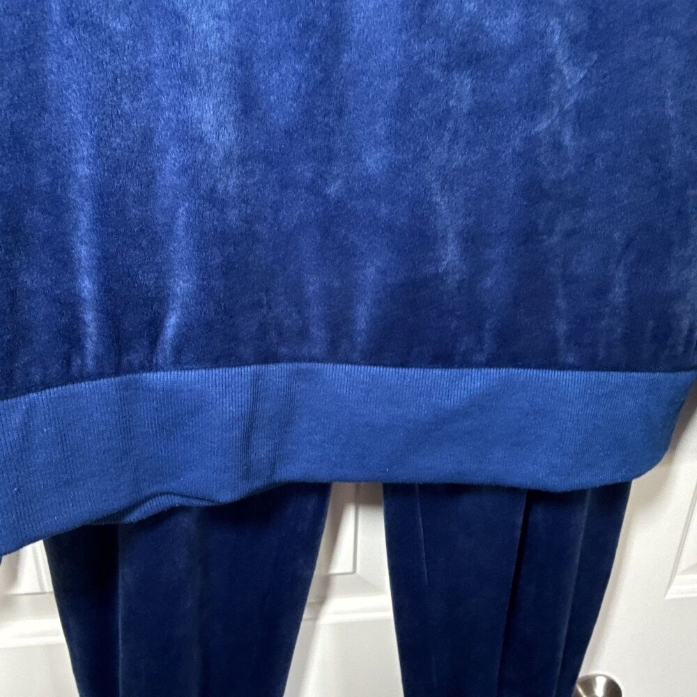 Felina Blue Velour Tracksuit Set Full Zip Hooded Jacket & Pants XL - Picture 6 of 13